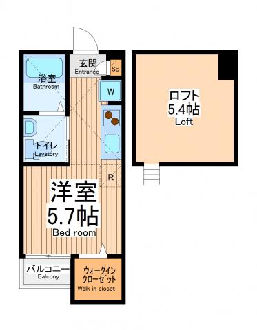グリーンアゲート(ワンルーム/2階)の間取り写真