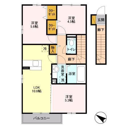 グランマーム(3LDK/2階)の間取り写真