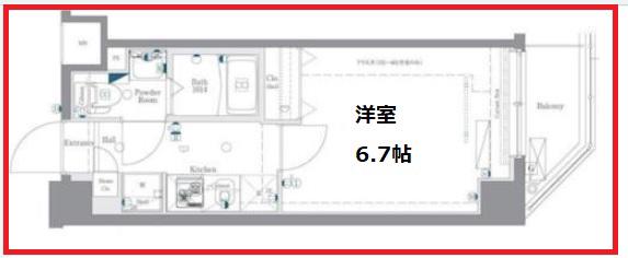 アゼストお花茶屋(1K/4階)の間取り写真