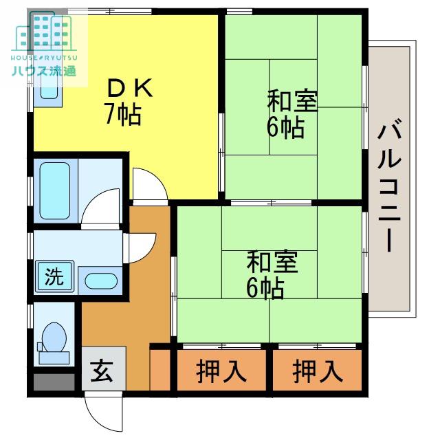 グランドメール清水(2DK/1階)の間取り写真