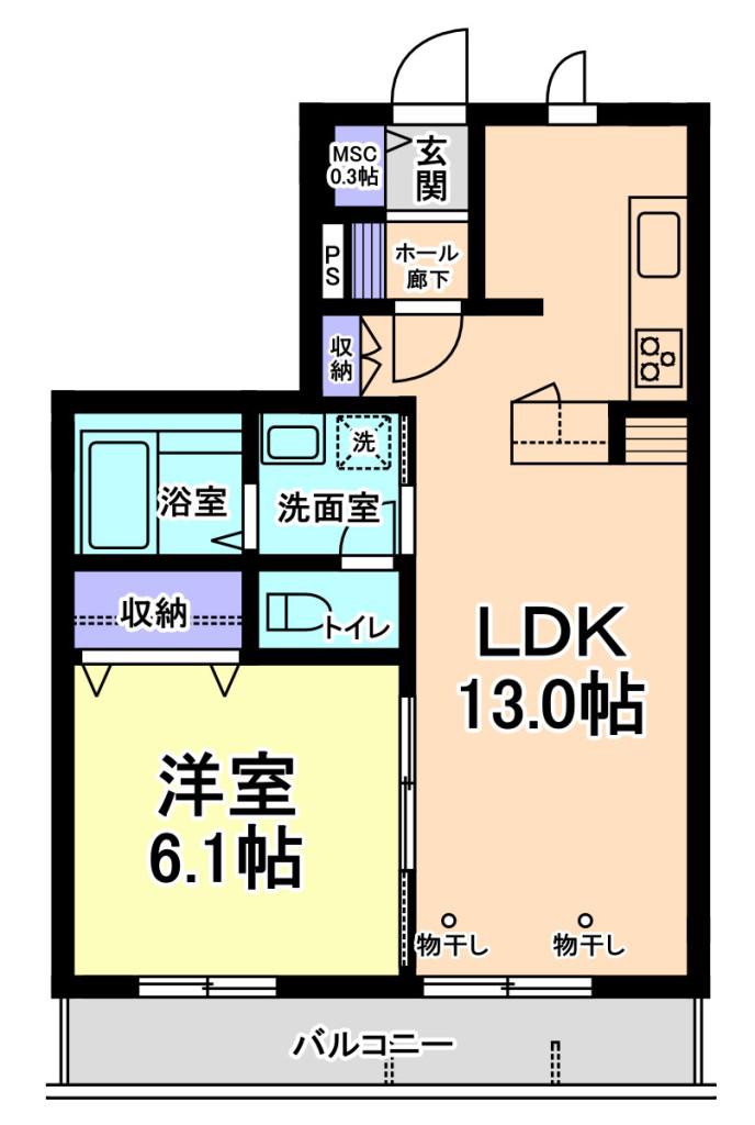 VILLA DE CHARMANT N(1LDK/3階)の間取り写真