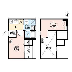 コンフォート鈍池(1K/1階)の間取り写真