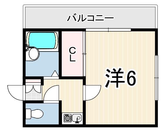 キャメルコートB(1K/2階)の間取り写真
