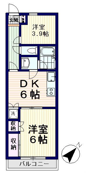 MENE21(2DK/3階)の間取り写真