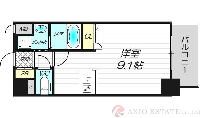 プレサンス新大阪クレスタ(ワンルーム/8階)の間取り写真