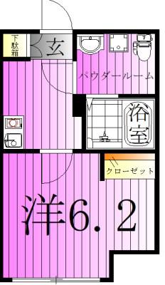 フローライト北千住(1K/2階)の間取り写真