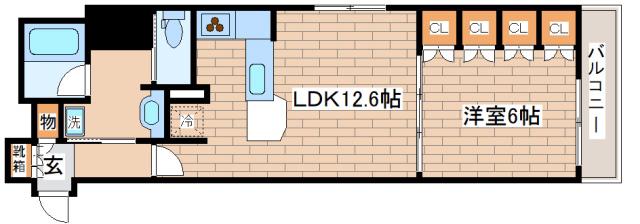 リーガル神戸三宮フラワーロード(1LDK/3階)の間取り写真
