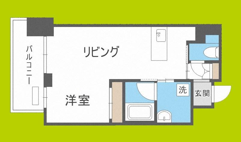 ノルデンハイム同心(1LDK/10階)の間取り写真