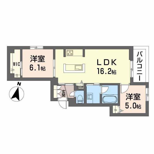 プライムフェルトII(2LDK/2階)の間取り写真
