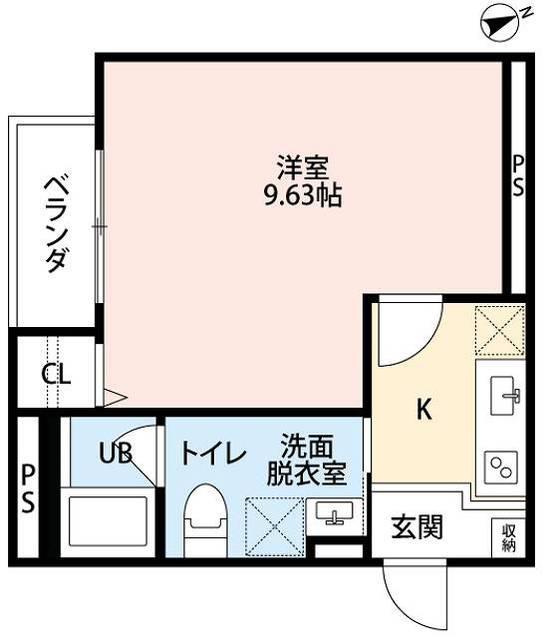 ヴィオニエ(1K/1階)の間取り写真