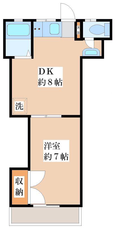 ルミナス赤堤(1DK/1階)の間取り写真