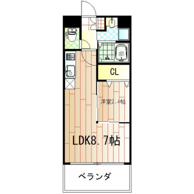 オリエンテム宿院南(1LDK/2階)の間取り写真