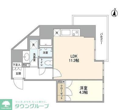 OPEN BLOOM SUMIDA YAHIRO(1LDK/8階)の間取り写真
