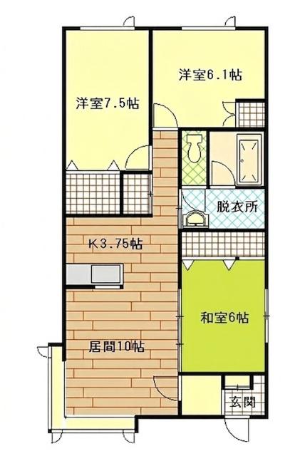GOLD BELL(3LDK/1階)の間取り写真