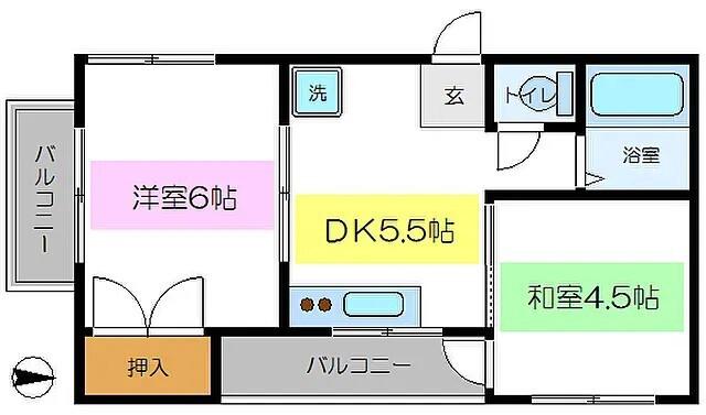 城東自動車会館ビル(2DK/7階)の間取り写真