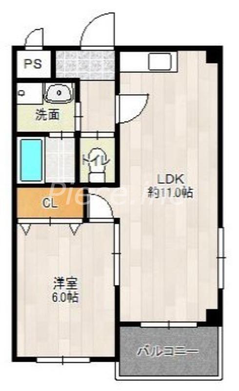 レクシア上新庄(1LDK/3階)の間取り写真