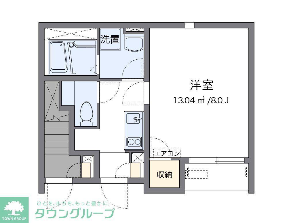クレイノエタールII(1K/1階)の間取り写真