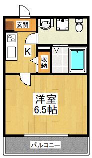 ソルロス船橋(1K/3階)の間取り写真