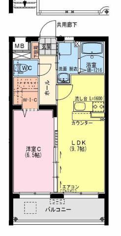 サンライズII(1LDK/4階)の間取り写真