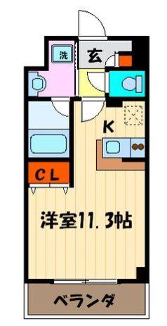 千波BLD(ワンルーム/6階)の間取り写真