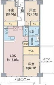 アーバンドエル杁中(3LDK/9階)の間取り写真