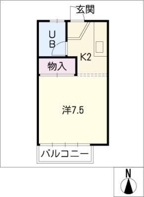 メゾンド池田(1K/2階)の間取り写真