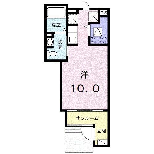 フォルシュ TARU B棟(ワンルーム/1階)の間取り写真