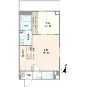 サンシエ神戸元町(1LDK/1階)の間取り写真