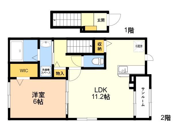 メゾン ボーテ(1LDK/2階)の間取り写真