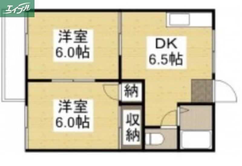 セブンス青江A(2DK/2階)の間取り写真
