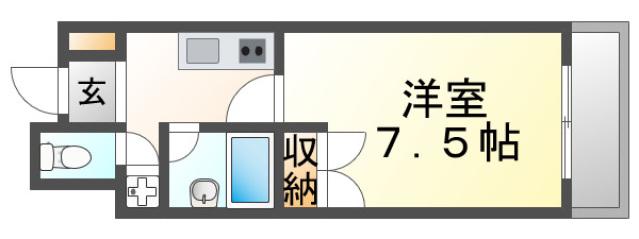 KM江坂(1K/5階)の間取り写真