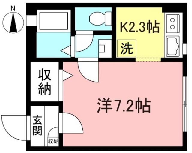 メゾン・アン(1K/2階)の間取り写真