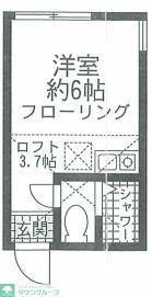 ユナイト塩浜リオンドールの杜(ワンルーム/2階)の間取り写真