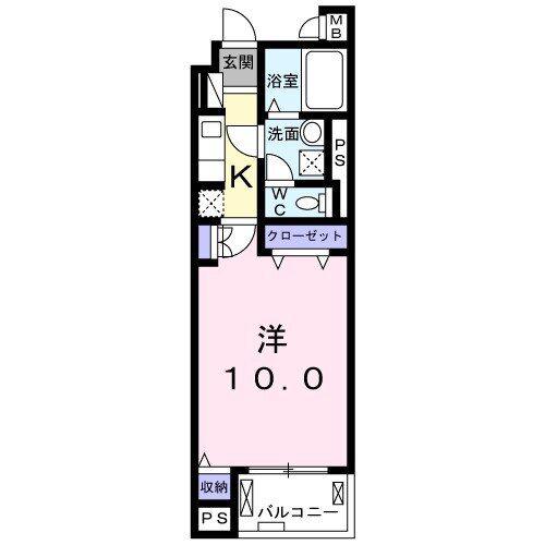 オークリーフビレッジ(1K/2階)の間取り写真