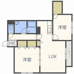 SUAVE(2LDK/3階)の間取り写真
