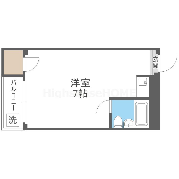 シャルム生江(ワンルーム/3階)の間取り写真