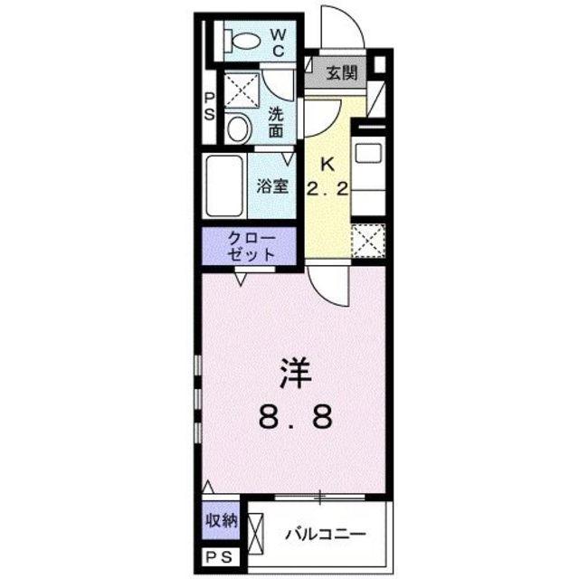 シトラスコート 本厚木(1K/3階)の間取り写真
