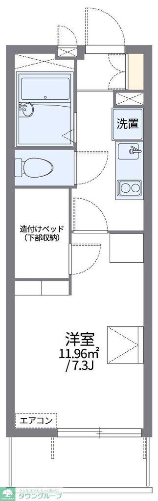 レオパレス角(1K/1階)の間取り写真