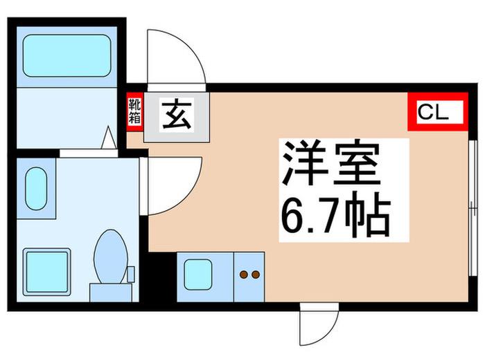 URBAN CUBE KIBA(ワンルーム/4階)の間取り写真
