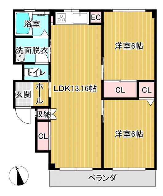 ステイトリーハウス(2LDK/3階)の間取り写真