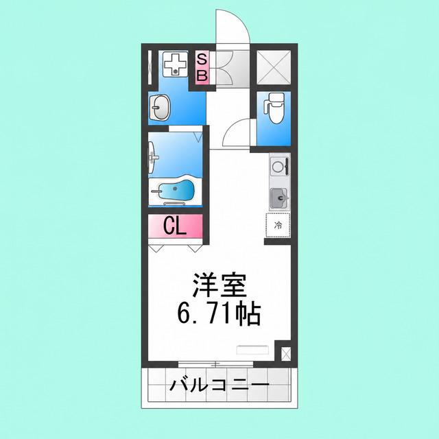 ウエムラグレース長尾(ワンルーム/4階)の間取り写真