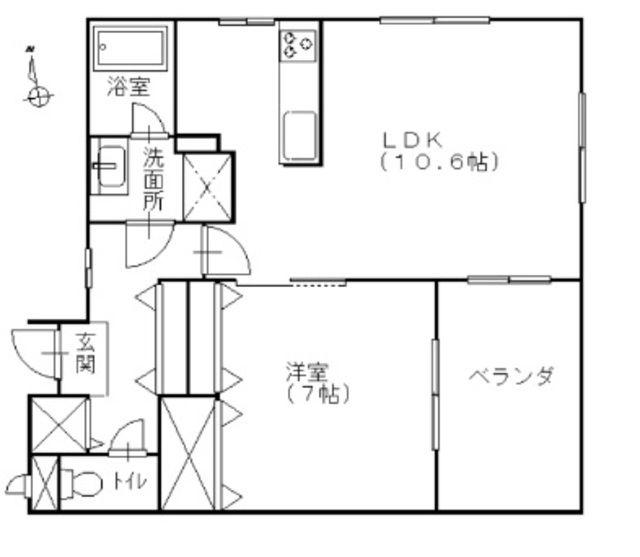 メイクスB棟(1LDK/3階)の間取り写真