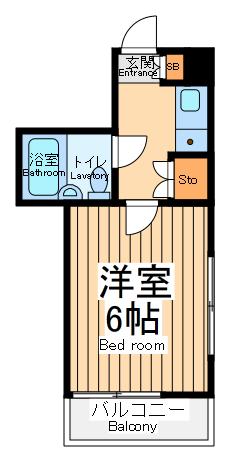 ベルトピア小田急相模原Ⅲ(1K/2階)の間取り写真