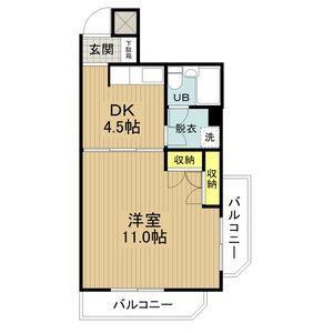 マンションステ-プル六供(1DK/5階)の間取り写真