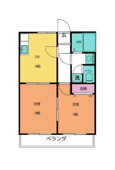 センチュリー(2DK/1階)の間取り写真