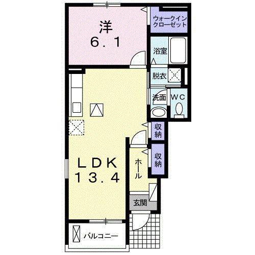 フィオーレ(1LDK/1階)の間取り写真