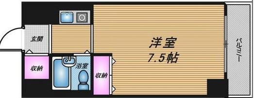グランビルド宿院(ワンルーム/9階)の間取り写真