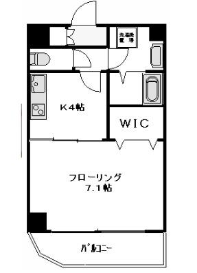 ラフィーネU(1K/2階)の間取り写真