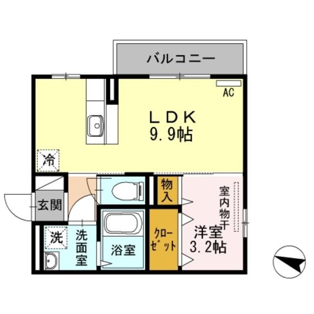 グランジェロ(1LDK/3階)の間取り写真