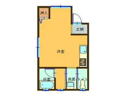 きゃろっとはうす(ワンルーム/2階)の間取り写真